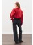 Crop Balon Form Gömlek Kırmızı 6