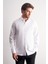 Beyaz Yarım Italyan Yaka Kendinden Desenli Uzun Kol Premium Slim Fit %100 Pamuk Gömlek 1004255193 1