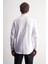 Beyaz Yarım Italyan Yaka Kendinden Desenli Uzun Kol Premium Slim Fit %100 Pamuk Gömlek 1004255193 5