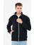 Erkek Tam Fermuarlı Pamuklu Eşofman Üstü Siyah 9507-S 1