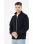 Erkek Tam Fermuarlı Pamuklu Eşofman Üstü Siyah 9507-S 4
