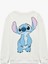 Lisanslı Stitch Baskılı Uzun Kollu Bisiklet Yaka Sweatshirt 2