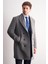 Gri Kılıç Yaka Kruvaze Comfort Fit Esnek Classic Kaban 1008255164 4