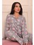 Kadın Fiyonk Desenli Önü Düğmeli Uzun Kol Altı Uzun Süet Pijama Takımı 3