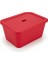3 Adet Kırmızı Kapaklı Derin Oyuncak ve Eşya Saklama Kutusu Polipropilen Plastik 3'lü Sepet Seti 6