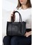Çapraz Askılı The Tote Bag Suni Deri Siyah Kadın Çantası 6