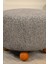 Pufo dekoratif - gri renkli - gürgen ayaklı - yuvarlak puf - çok amaçlı kullanım - modern bench 3