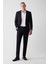 Erkek Siyah Kırlangıç Yaka Çift Yırtmaçlı Yün Karışımlı Comfort Slim Fit Takım Elbise B007701 11