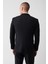 Erkek Siyah Kırlangıç Yaka Çift Yırtmaçlı Yün Karışımlı Comfort Slim Fit Takım Elbise B007701 14