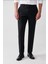 Erkek Siyah Kırlangıç Yaka Çift Yırtmaçlı Yün Karışımlı Comfort Slim Fit Takım Elbise B007701 15
