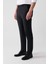 Erkek Siyah Kırlangıç Yaka Çift Yırtmaçlı Yün Karışımlı Comfort Slim Fit Takım Elbise B007701 16