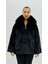 Büyük Beden Cepli Fermuarlı Uzun Kol Oversize Kadın Kürk Mont 1