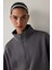 Gri Modal Dik Fermuar Yaka Sweatshirt 9