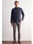 Koyu Lacivert Smart Düğmeli Yaka Uzun Kol Cepsiz Slim Fit Casual Gömlek 1004255171 2