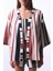 Shay Striped Etnik Desen V Yaka Oversize Kimono 10