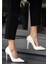 Hillar Beyaz Cilt Stiletto Ayakkabı - Lisinya 2