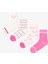 Çok Renkli Kız Çocuk Pinky Woof 4lü Soket Çorap 11