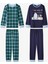 Erkek ÇocukTogether Ekoseli Pamuklu 2li Pijama Takımı 7