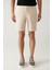 Erkek Bej Beli Lastikli Yumuşak Tuşeli Aspendos Relaxed Fit Şort A41Y3735 10