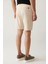 Erkek Bej Beli Lastikli Yumuşak Tuşeli Aspendos Relaxed Fit Şort A41Y3735 14