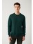 Erkek Yeşil Bisiklet Yaka Yün Karışımlı Triko Regular Fit Kazak B005013 8