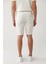 Erkek Beyaz Yandan Cepli Baklava Motifli Jakarlı Regular Fit Şort A41Y3640 11