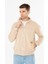 Erkek Tam Fermuarlı Pamuklu Eşofman Üstü Bej 9507-B 1