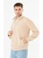 Erkek Tam Fermuarlı Pamuklu Eşofman Üstü Bej 9507-B 3