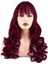 Dalgalı Perçemli Uzun Fiber Sentetik Peruk - Kızıl 2
