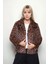 Leopar Desen Yumoş Çıtçıtlı Ceket 2