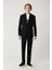 Erkek Siyah Mono Yaka Astarlı Yırtmaçlı Jersey Kumaş Slim Fit Blazer Ceket B004000 5