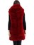 Mdb Kapşonlu Peluş Kürk Yelek Premium Kalite, Tam Astarlı, Uzun Odel Kırmızı 3