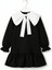 Kız Çocuk Rashel Siyah Elbise Beyaz Yakalı Fırfırlı Uzun Kol 23 Nisan 29 Ekim Gösteri Elbisesi 5