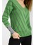 Kadın Kireç Yeşili Simli V Yaka Ince Bluz 2