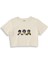 Diplomatic Monkeys Crop Tişört - Ekru 1