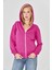 Kadın Tam Fermuarlı Kapüşonlu Pamuklu Eşofman Üstü Fuşya 9508-F 6