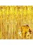 Altın Gold Renk Ekstra Metalize Parlak Saçaklı Arka Fon Perde Ithal A Kalite 1x2 Metre - Lisinya 3