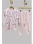 Mojo Kız Bebek 1-3 Yaş Ayı ve Tavşan Desenli Pijama Takımı 2418 Pembe 4