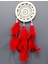 Kırmızı Kuş Tüylü Dream Catcher El Yapımı Düş Kapanı Duvar Süsü 2