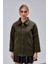 Haki Oversize Fermuarlı Kaşe Ceket 1