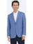 Mavi Çizgili Modern Fit Pamuk Karışımlı Ceket 4