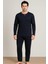 Erkek 65110 Uzun Kol % 100 Pamuk Pijama Takımı Lacivert 1