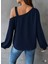 Eyesof Kadın Uzun Kollu Tek Omuz Askı Detay Salaş Viskon Iki Iplik Bluz 3