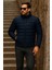 Erkek Kışlık Basic Dik Yaka Fermuarlı K.lacivert Şişme Mont 4