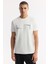 Erkek Beyaz Bisiklet Yaka Baskılı Bi-Stretch İnterlok Regular Fit T-Shirt A51Y1003 3