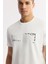 Erkek Beyaz Bisiklet Yaka Baskılı Bi-Stretch İnterlok Regular Fit T-Shirt A51Y1003 11
