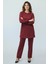 Kadın Tunik Önü Dikişli Altı Bantlı Pantolonun Beli Lastikli Önü Dikişli Ikili Takım 4