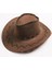 Bağcıklı Çocuk Boy Nubuk Süet Kovboy Şapkası Koyu Kahve Renk 1