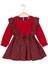 Mojo Kız Bebek 1-3 Yaş Ekose Desenli Kurdela Kemerli Elbise Kırmızı 2