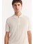 Erkek Ekru Polo Yaka Fermuarlı Rayon Tüylenmeyen Çizgili Triko Regular Fit T-Shirt A52Y5010 13